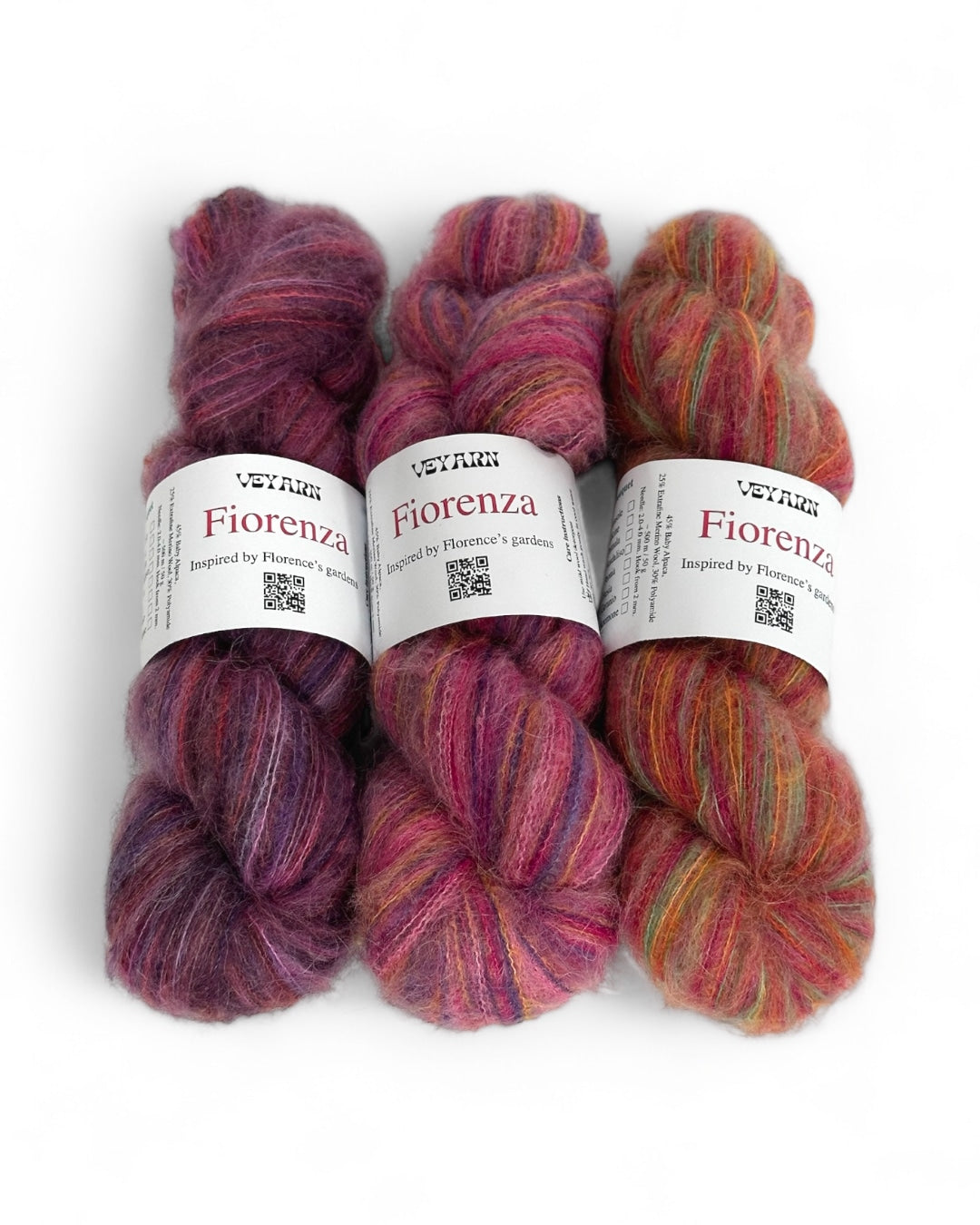 Fiorenza Christmas Gift Yarn Set — Camelia · Fucsia · Ortensia