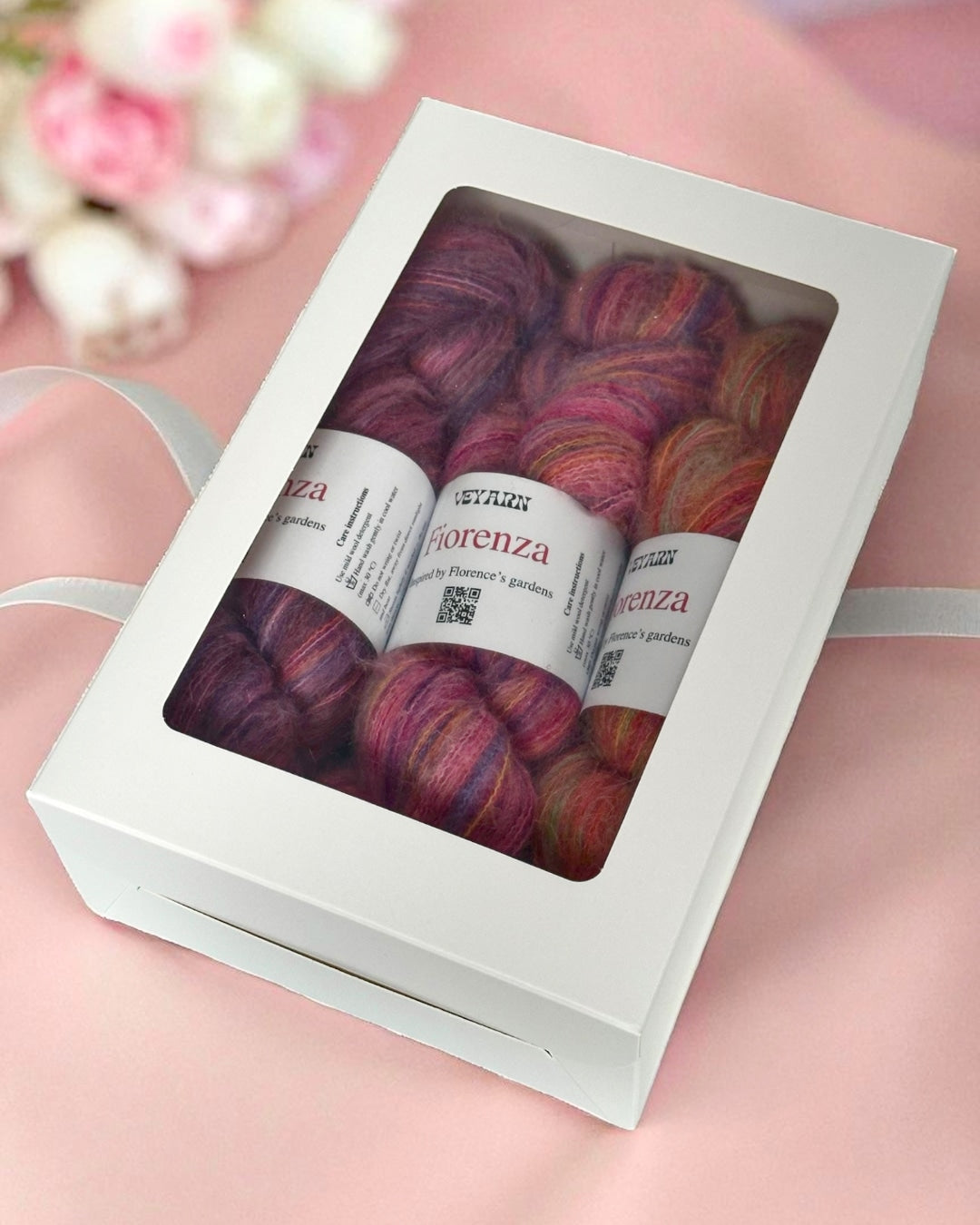 Fiorenza Gift Yarn Set — Camelia · Fucsia · Ortensia