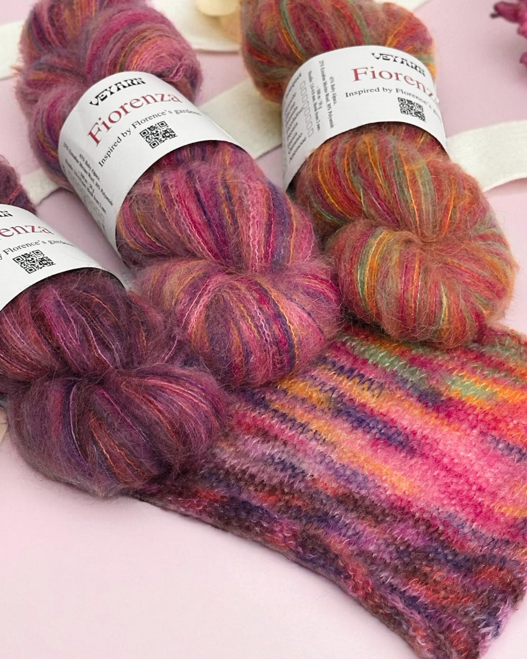 Fiorenza Christmas Gift Yarn Set — Camelia · Fucsia · Ortensia