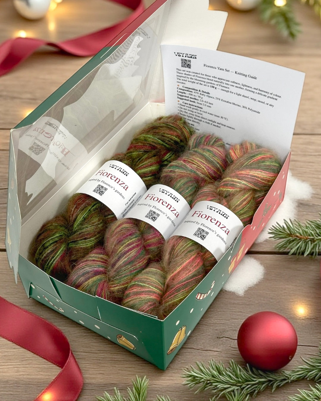 Fiorenza Christmas Yarn Set – Peonia · Geranio · Anemone