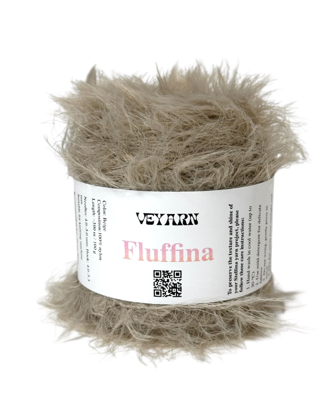 Set di filati Fluffina (6 × 100 g) — Toni nude e grigi