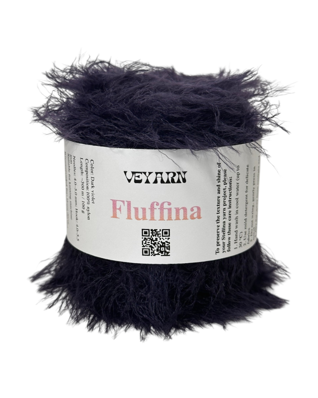 Fluffina yarn skein, Dark Violet