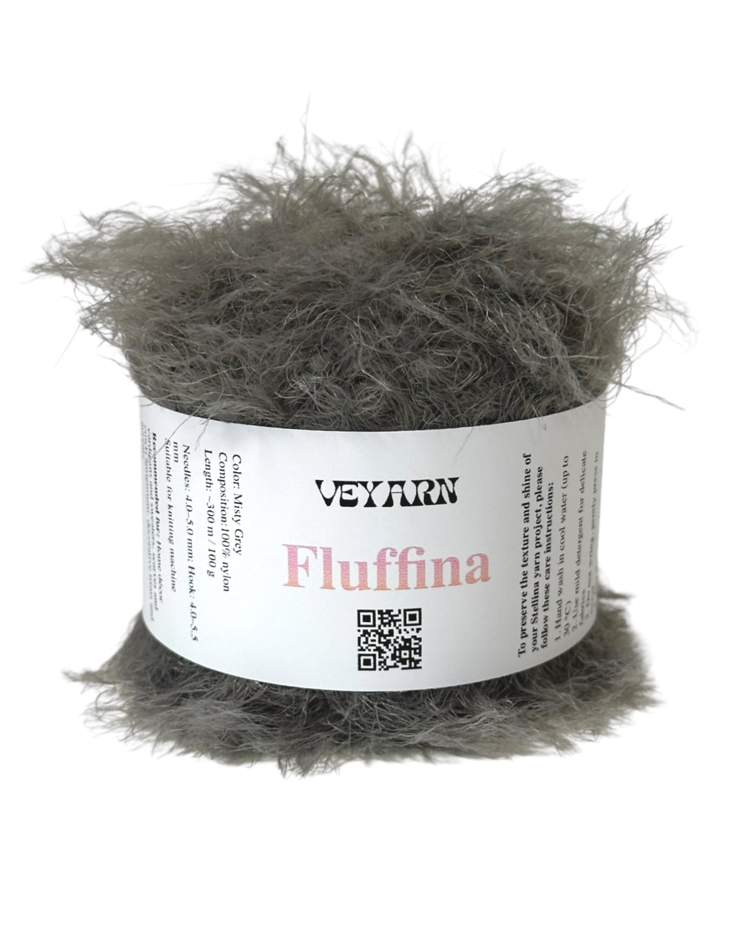 Set di filati Fluffina (6 × 100 g) — Toni nude e grigi