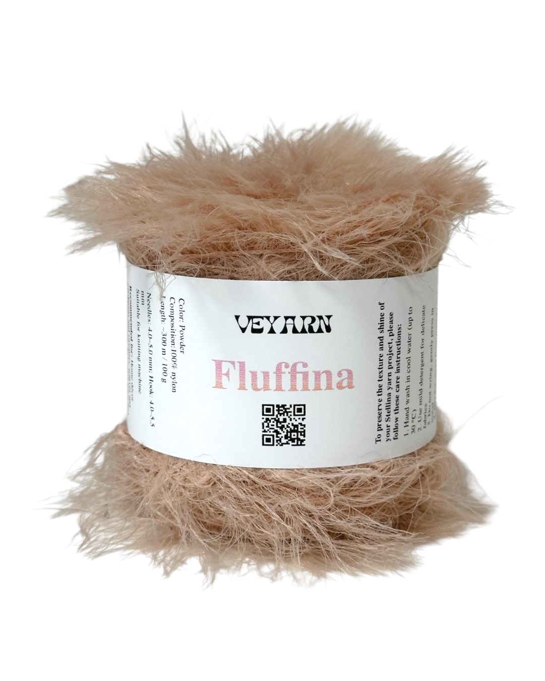 Set di filati Fluffina (6 × 100 g) — Toni nude e grigi