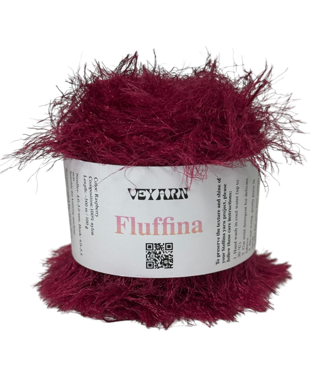 Fluffina yarn skein, Raspberry