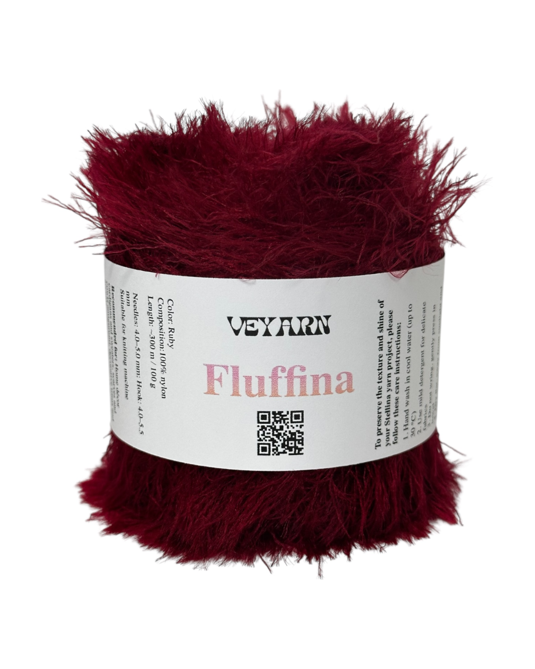 Fluffina yarn skein, Ruby