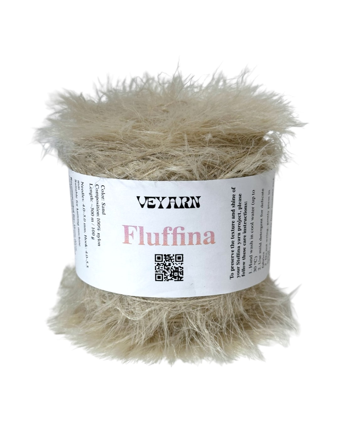 Set di filati Fluffina (6 × 100 g) — Toni nude e grigi