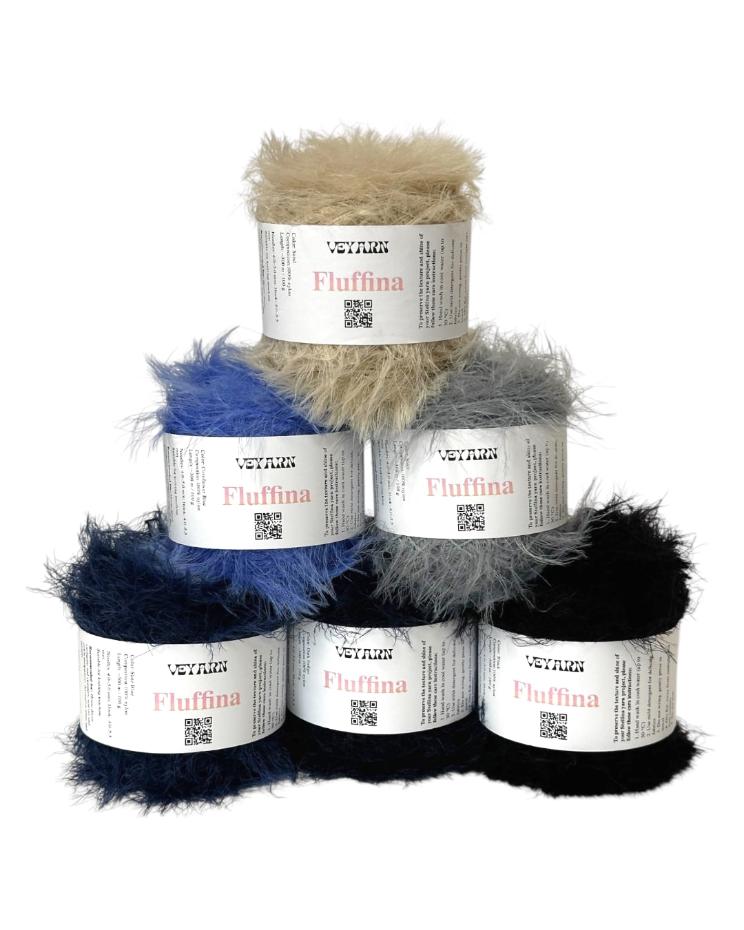 Set di filati Fluffina (6 × 100 g) — Toni freddi