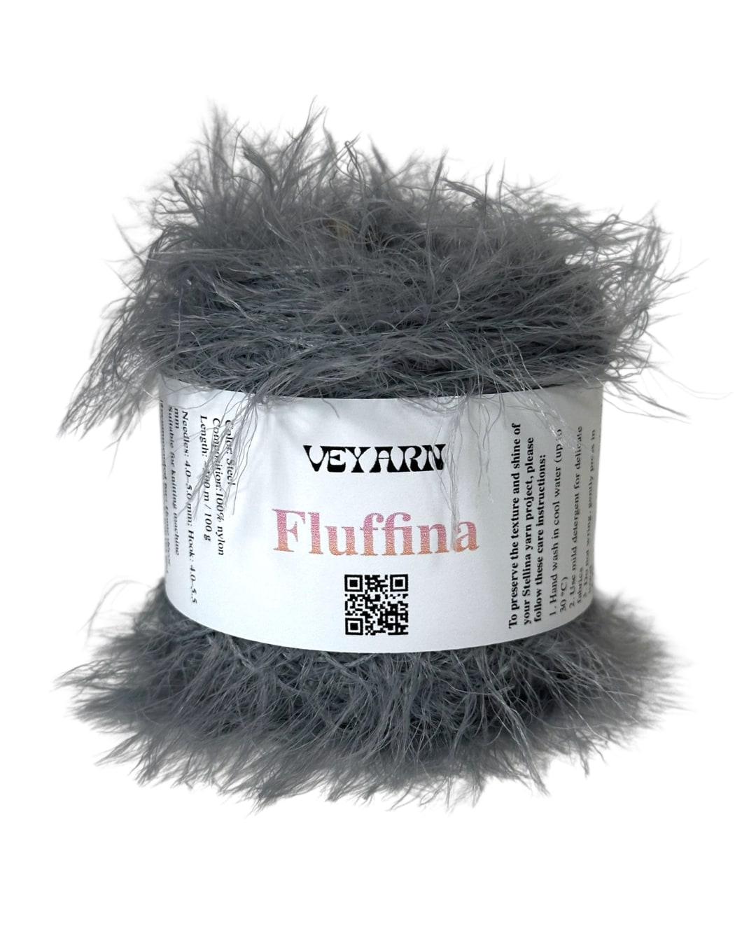 Set di filati Fluffina (6 × 100 g) — Toni nude e grigi
