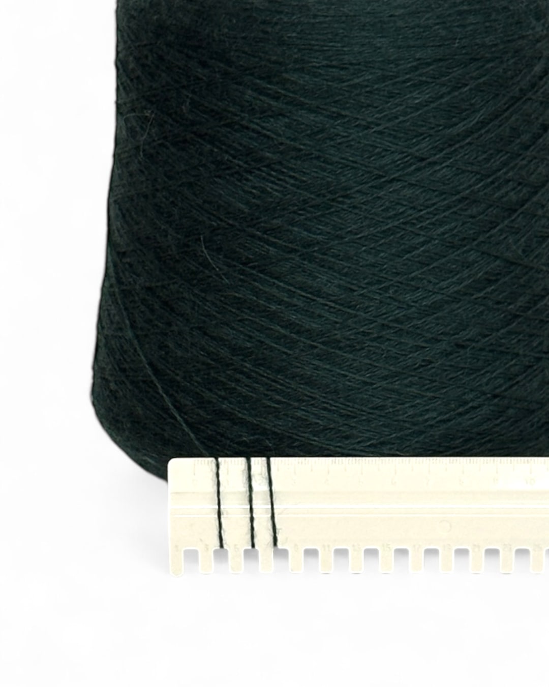 Fine Italian wool-angora yarn, dark green color