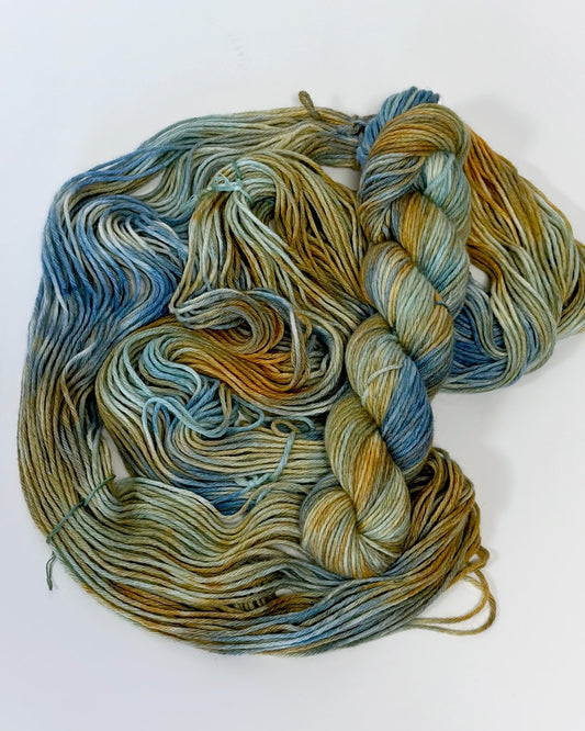 Merino Cashmere Cotton, color Western, Hand Dyed Yarn, 50g