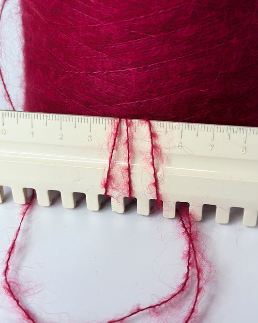 Mohair Yarn on cone, 950m/100g, color Wine