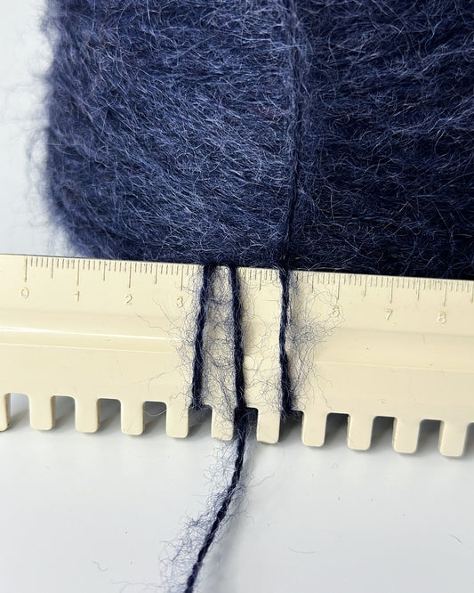 Mohair Yarn on cone, 300m/100g, color Foggy Navy