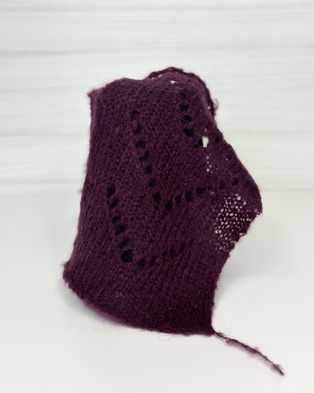 Mohair Yarn on cone, 350m/100g, color Eggplant