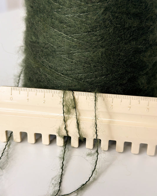 Mohair Yarn on cone, 950m/100g, color Green