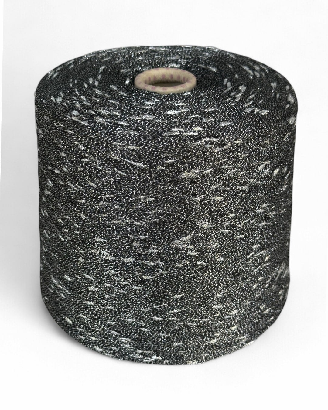 Silver Coal knot yarn cone – top view