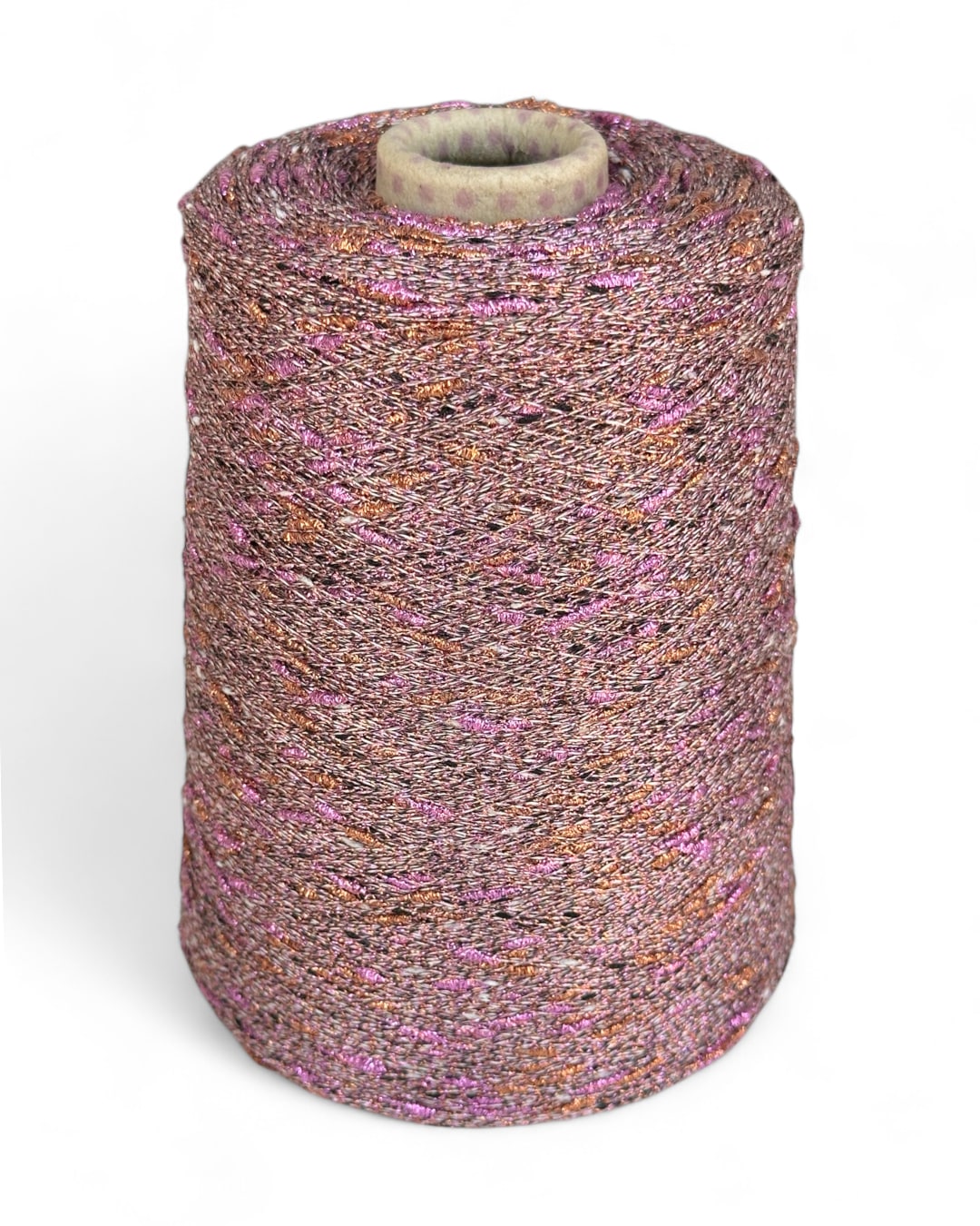 Stellina Sunset Twist yarn cone — fantasy yarn with shiny knots