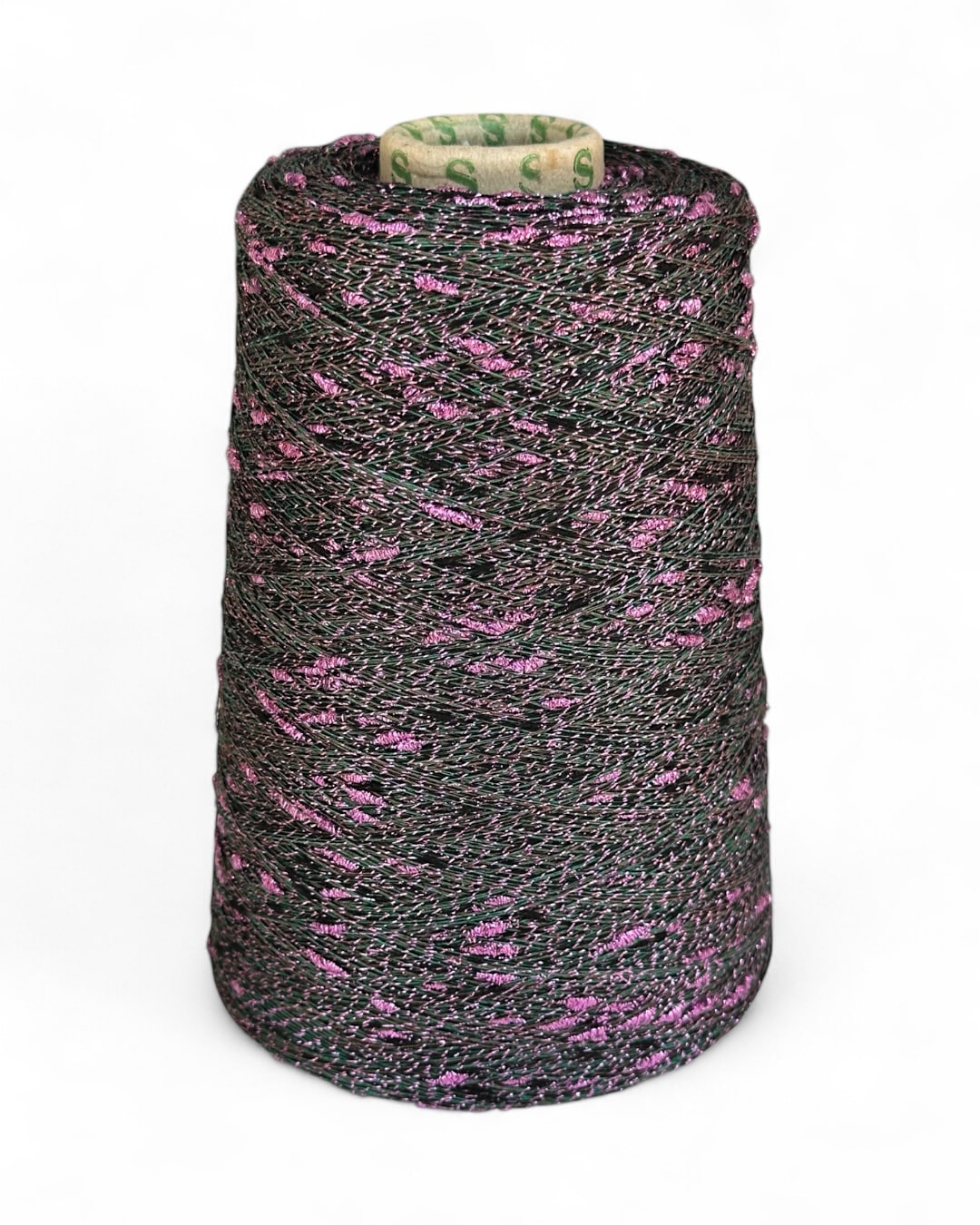 Cone of Stellina yarn in Berry Forest color