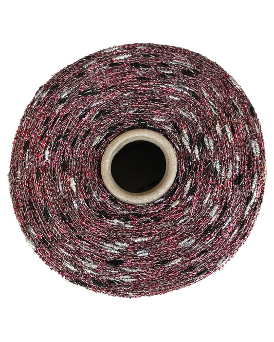 Roll of abrasive paper with a pink and black pattern on a white background