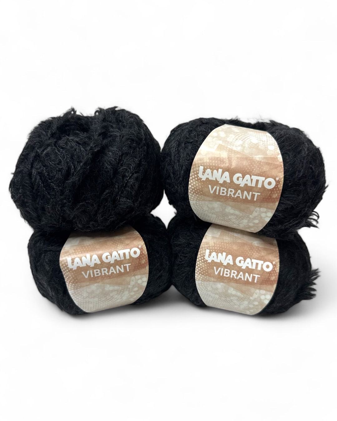 Lana Gatto Vibrant, nero — set di 4 gomitoli (175 g / 315 m)