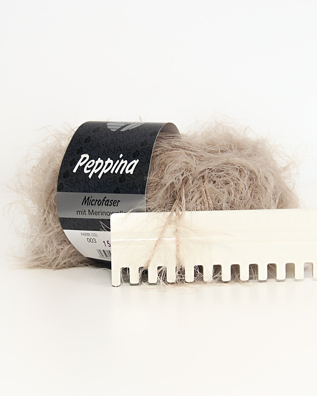 Lana Grossa Peppina — fluffy faux fur yarn, beige (003)