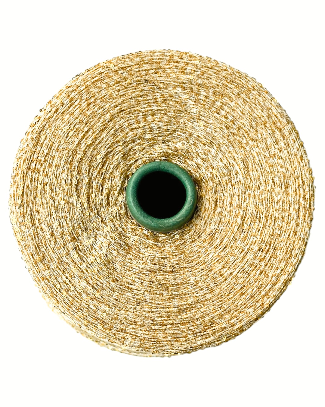 Top view: Golden Aura cone — dense and even sparkle distribution
