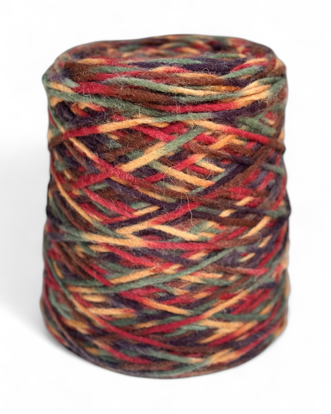 Forest-toned cone yarn with dark melange colors — VEYARN