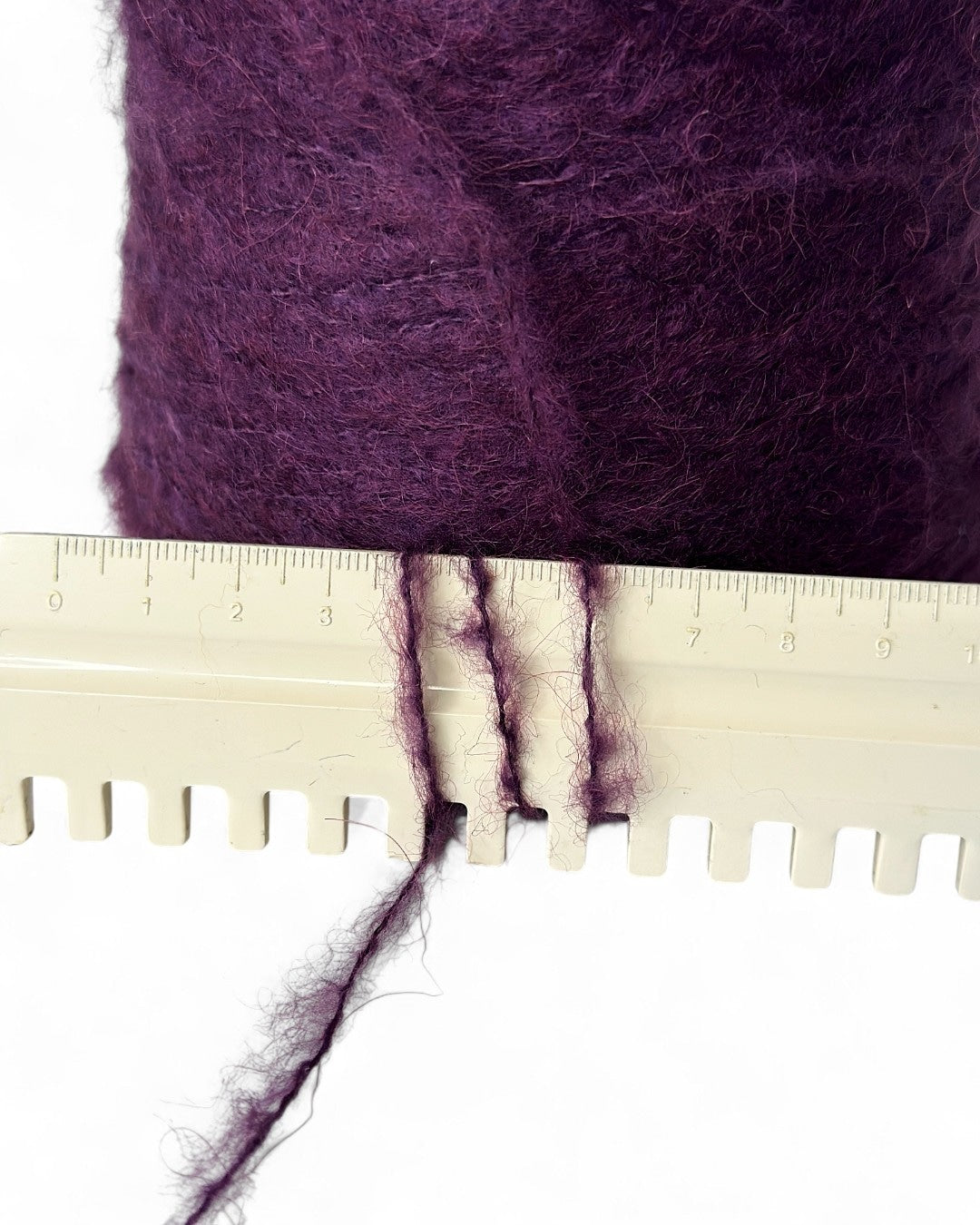 Mohair Yarn on cone, 350m/100g, color Eggplant