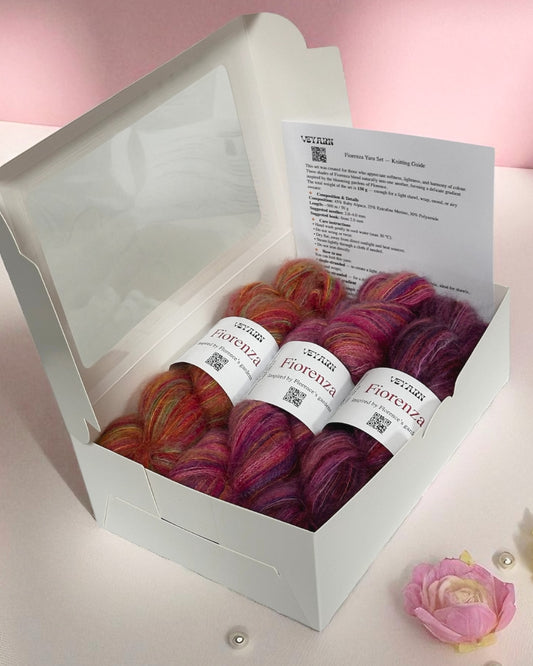 Fiorenza Gift Yarn Set — Camelia · Fucsia · Ortensia