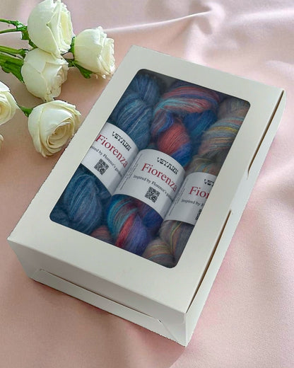 Fiorenza Yarn Gift Set – Fiordaliso · Glicine · Magnolia