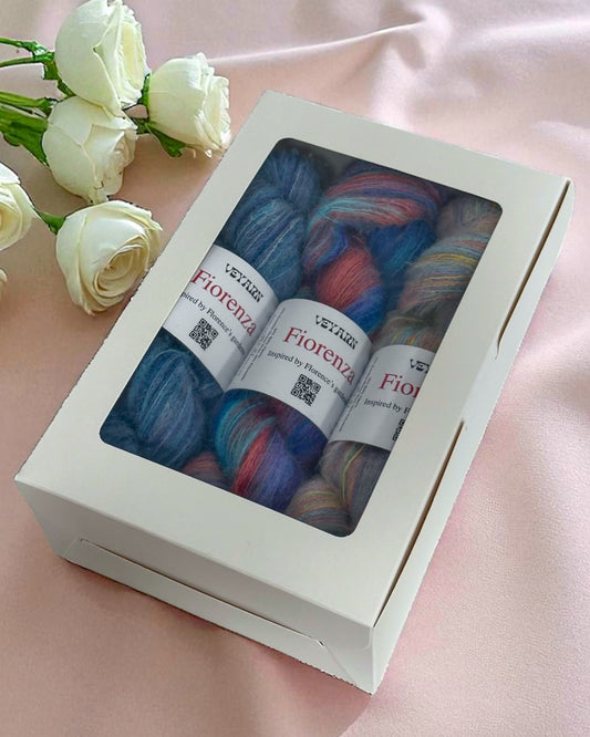 Fiorenza Yarn Gift Set – Fiordaliso · Glicine · Magnolia