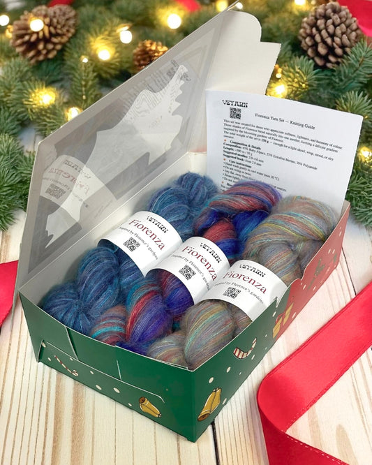 Fiorenza Christmas Yarn Set – Fiordaliso · Glicine · Magnolia