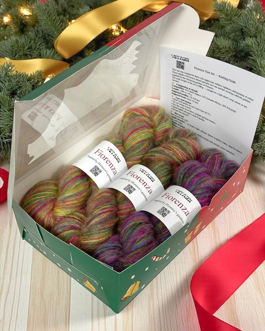 Fiorenza Christmas Yarn Set – Fresia · Geranio · Viola