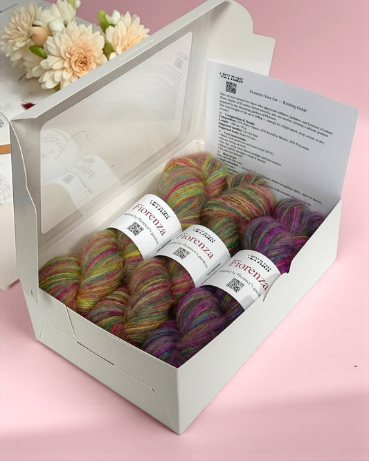 Fiorenza Yarn Gift Set – Fresia · Geranio · Viola