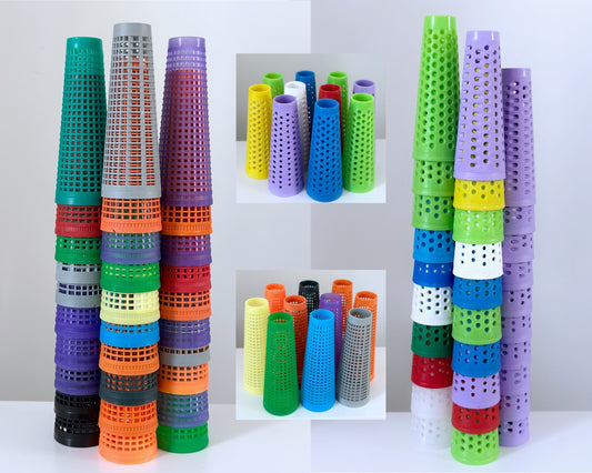 10 plastic cones for winding yarn