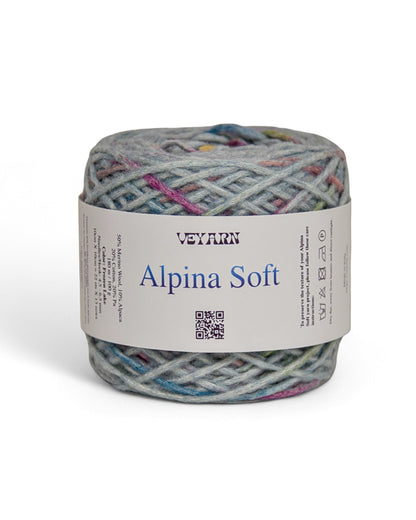 Alpina Soft Frozen Lake — Italian merino alpaca cotton blend cord yarn 100g