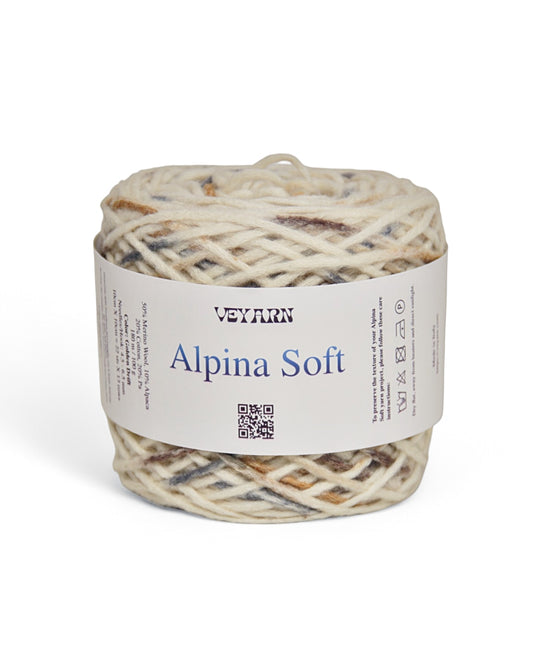 Alpina Soft Golden Drift — Italian merino alpaca cotton blend cord yarn 100g