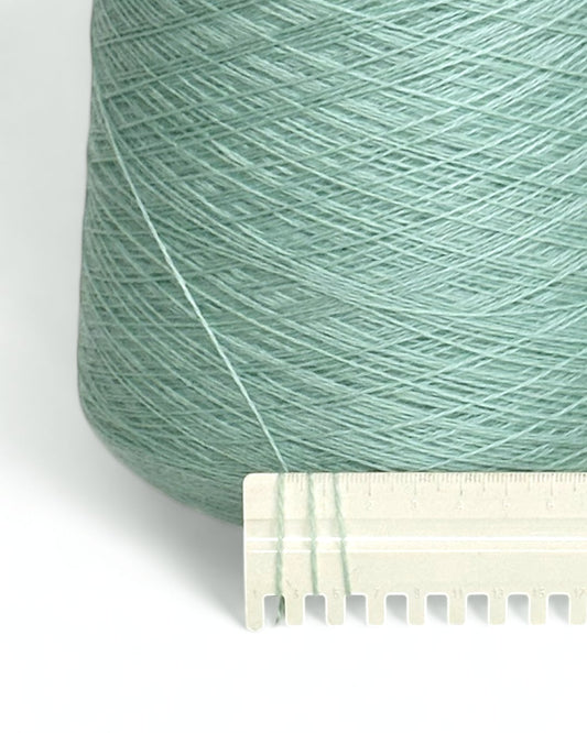 Angora blend yarn cone in sage green, 750 m / 100 g