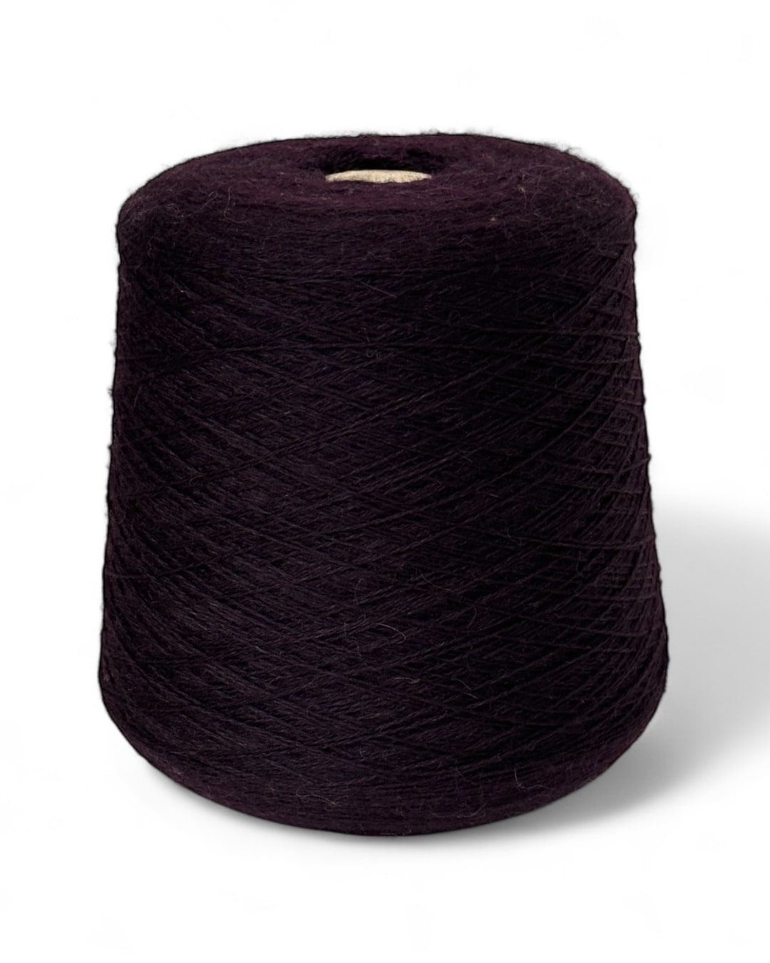 Dark plum-colored Heritage 2/15 yarn cone