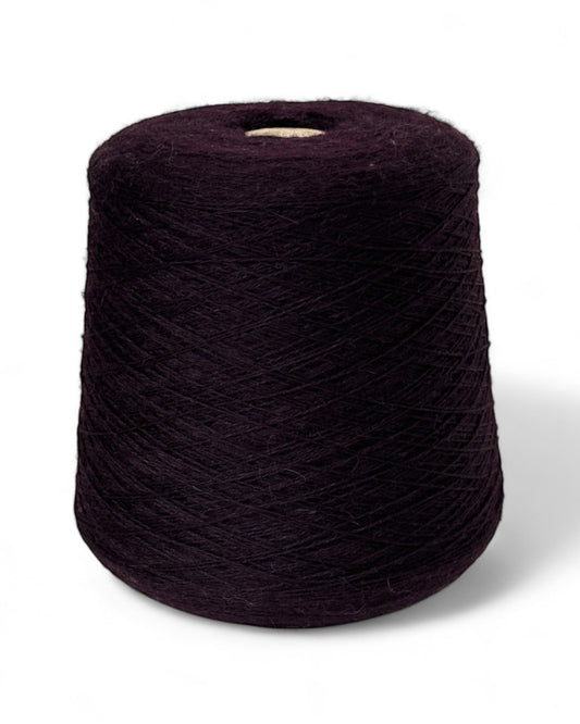 Dark plum-colored Heritage 2/15 yarn cone