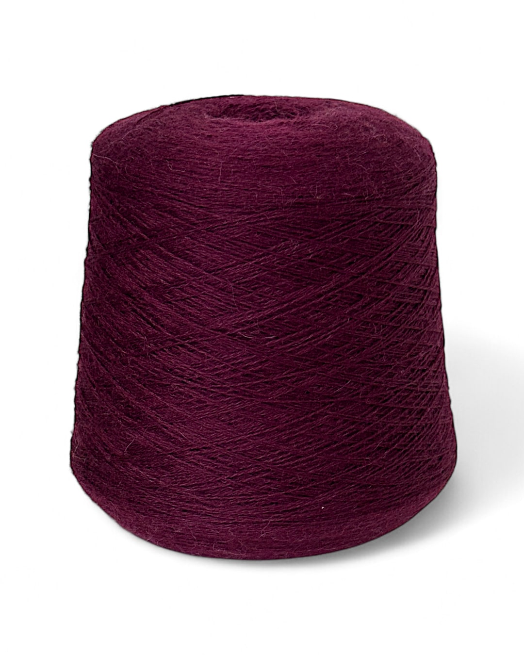 Plumwood angora yarn on cone