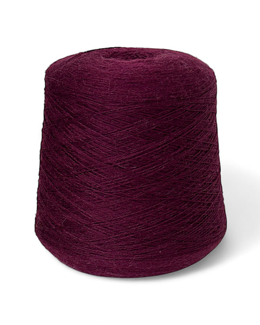Plumwood angora yarn on cone