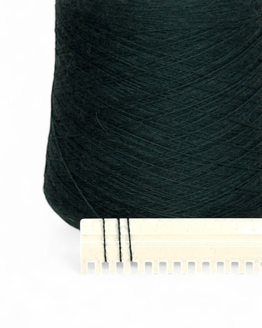 Fine Italian wool-angora yarn, dark green color