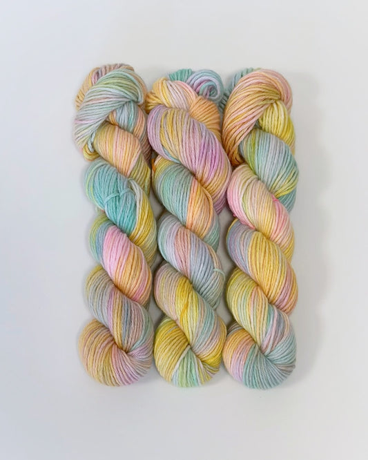 Merino Cashmere Cotton, color Spring, Hand Dyed Yarn, 50g