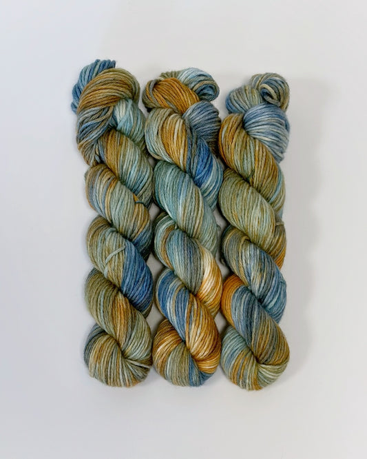 Merino Cashmere Cotton, color Western, Hand Dyed Yarn, 50g