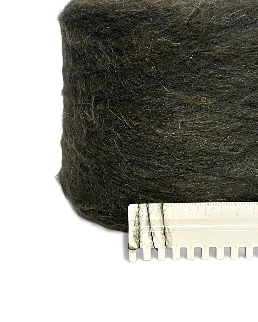 Moss Shadow — fluffy mohair yarn Kid Melange on cone, 950m/100g