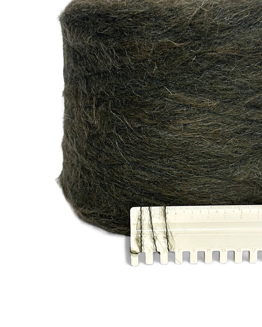 Moss Shadow — fluffy mohair yarn Kid Melange on cone, 950m/100g