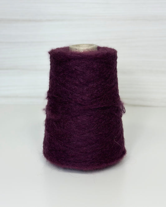 Mohair Yarn on cone, 350m/100g, color Eggplant