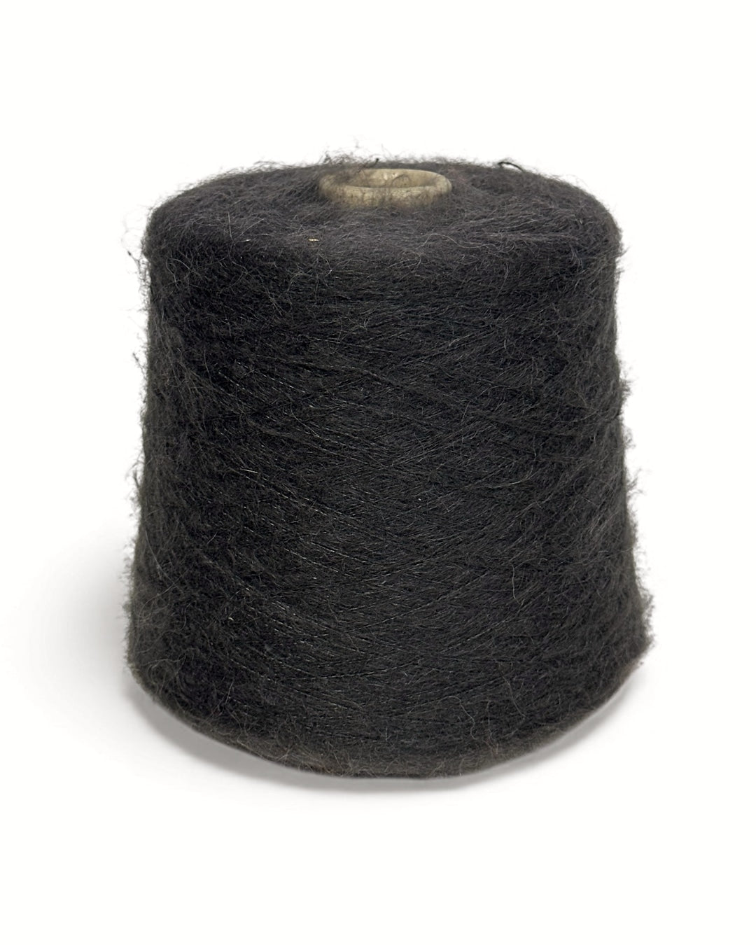 Carbon Black — fluffy mohair yarn Dallas on cone, 950m/100g