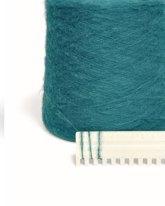 Deep Teal Breeze — fluffy mohair yarn Marzia on cone, 900m/100g